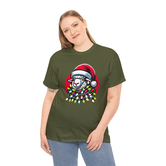 Sheep Christmas Lights Unisex T Shirt - Wave Fusions