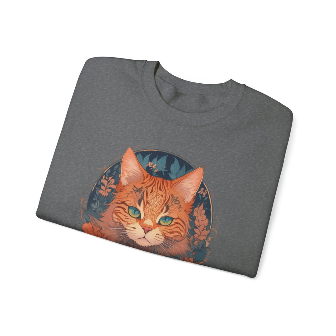 Garden Gaze Cat Petals and Paws Sweatshirt - Blooming Cat