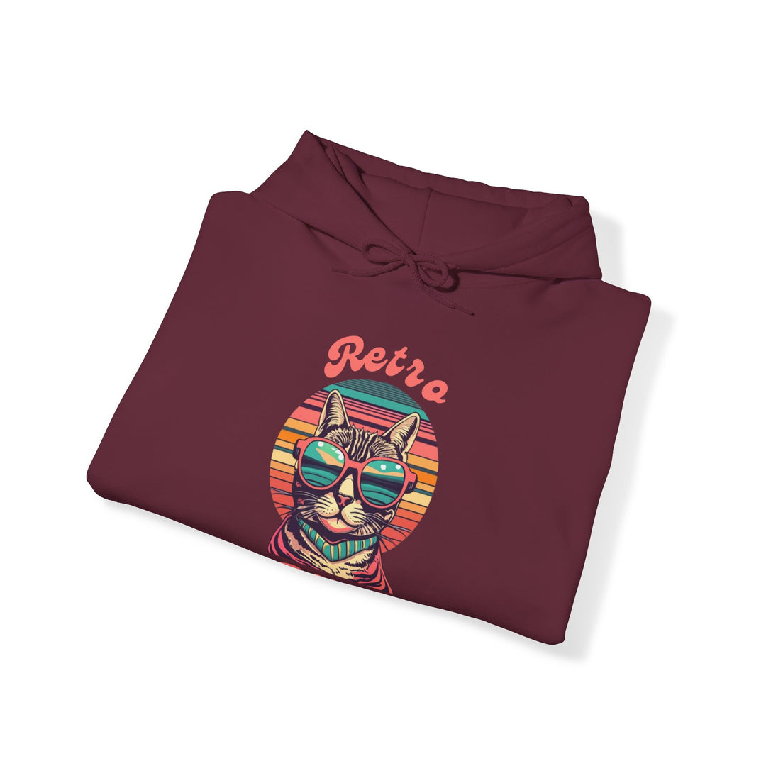 Cool Cat Retro Vibes Hoodie  - Retro Radiance Edition