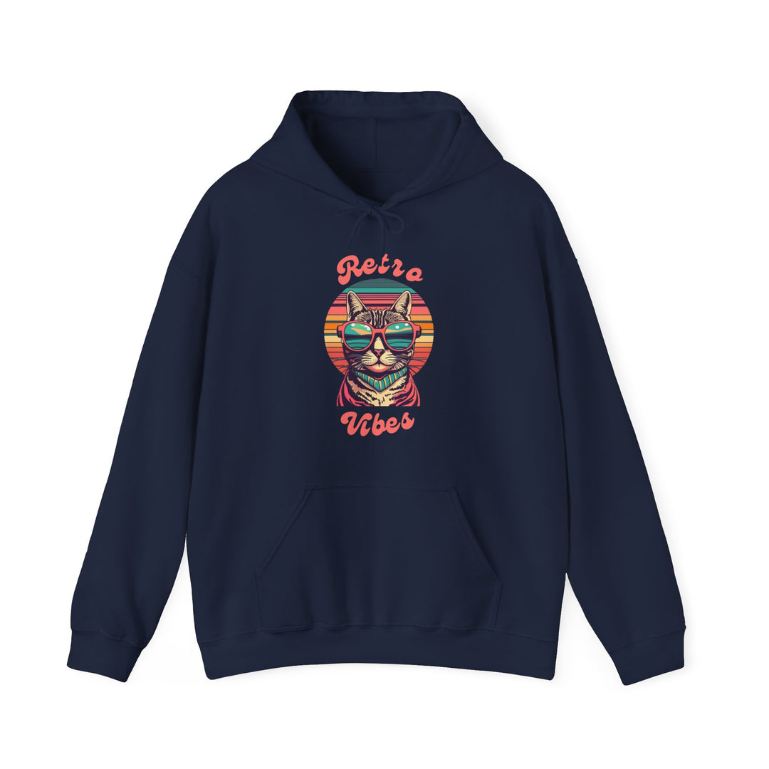 Cool Cat Retro Vibes Hoodie  - Retro Radiance Edition