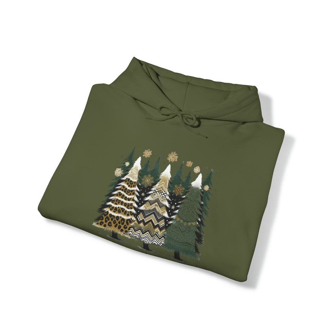 Designed Christmas Trees Unisex Hoodie - Wave Fusions