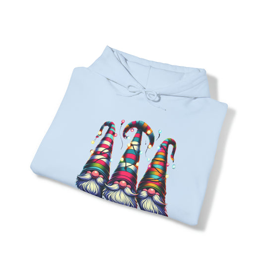 Festive Gnomes in Twinkling Hats Unisex Hoodie - Wave Fusions