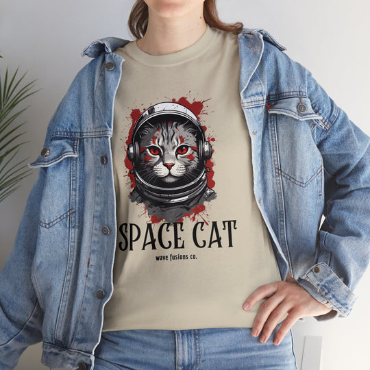 Cosmic Cat Spacewalk Astronaut T-shirt