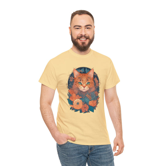 Garden Gaze Cat Petals and Paws T-shirt - Blooming Cat