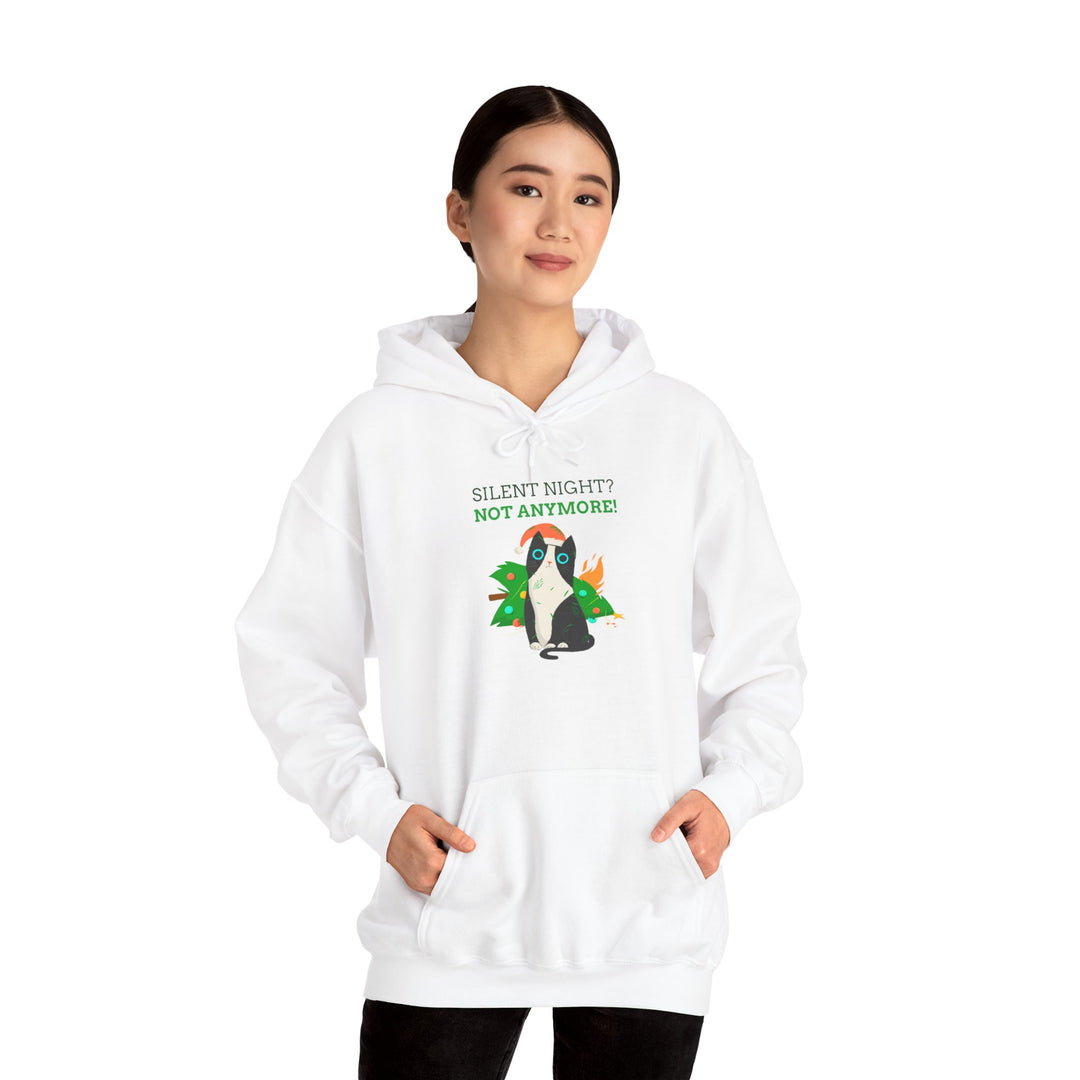 Silent Night Chaos Cat Christmas Hoodie