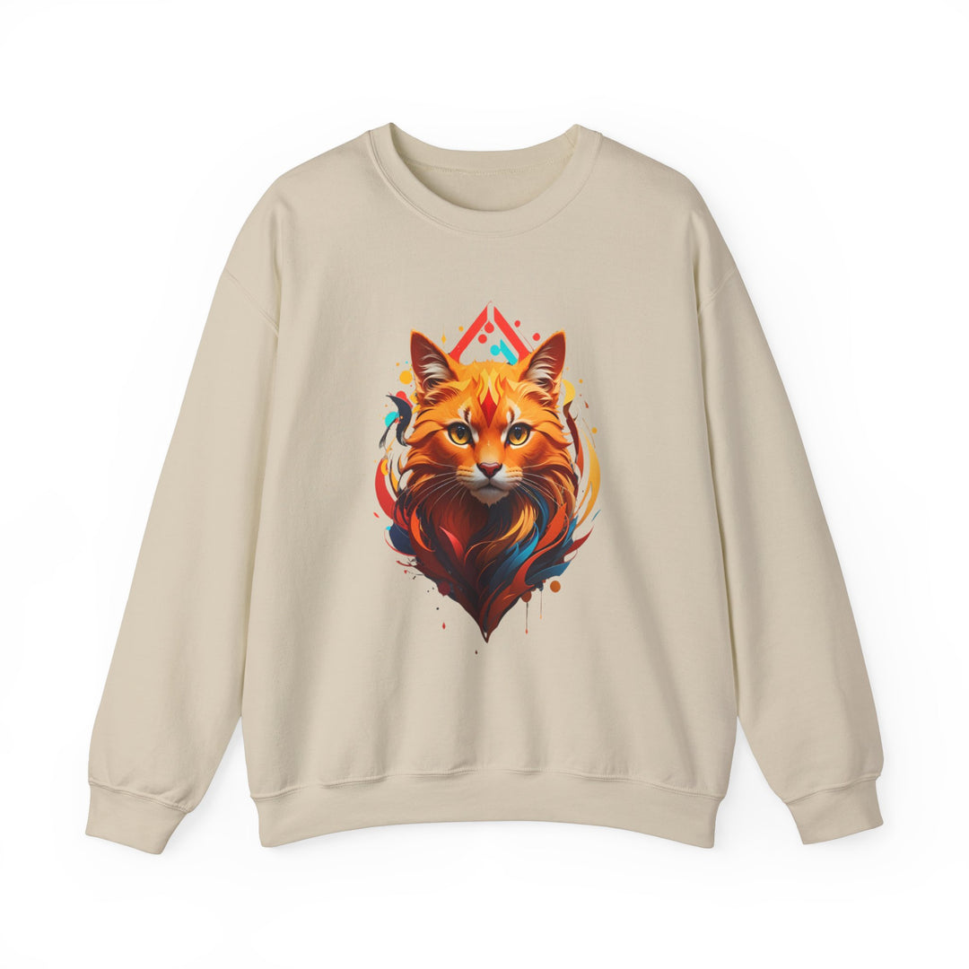 Flame Spirit Cat Sweatshirt - Wildfire Whiskers