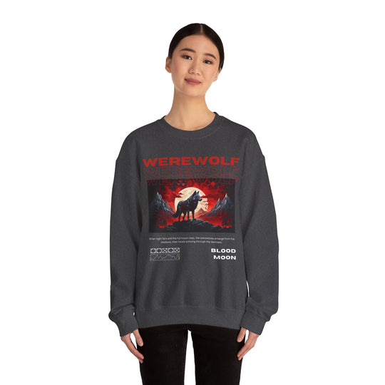 Blood Moon Werewolf Sweatshirt- Moonlit Mountain Lore