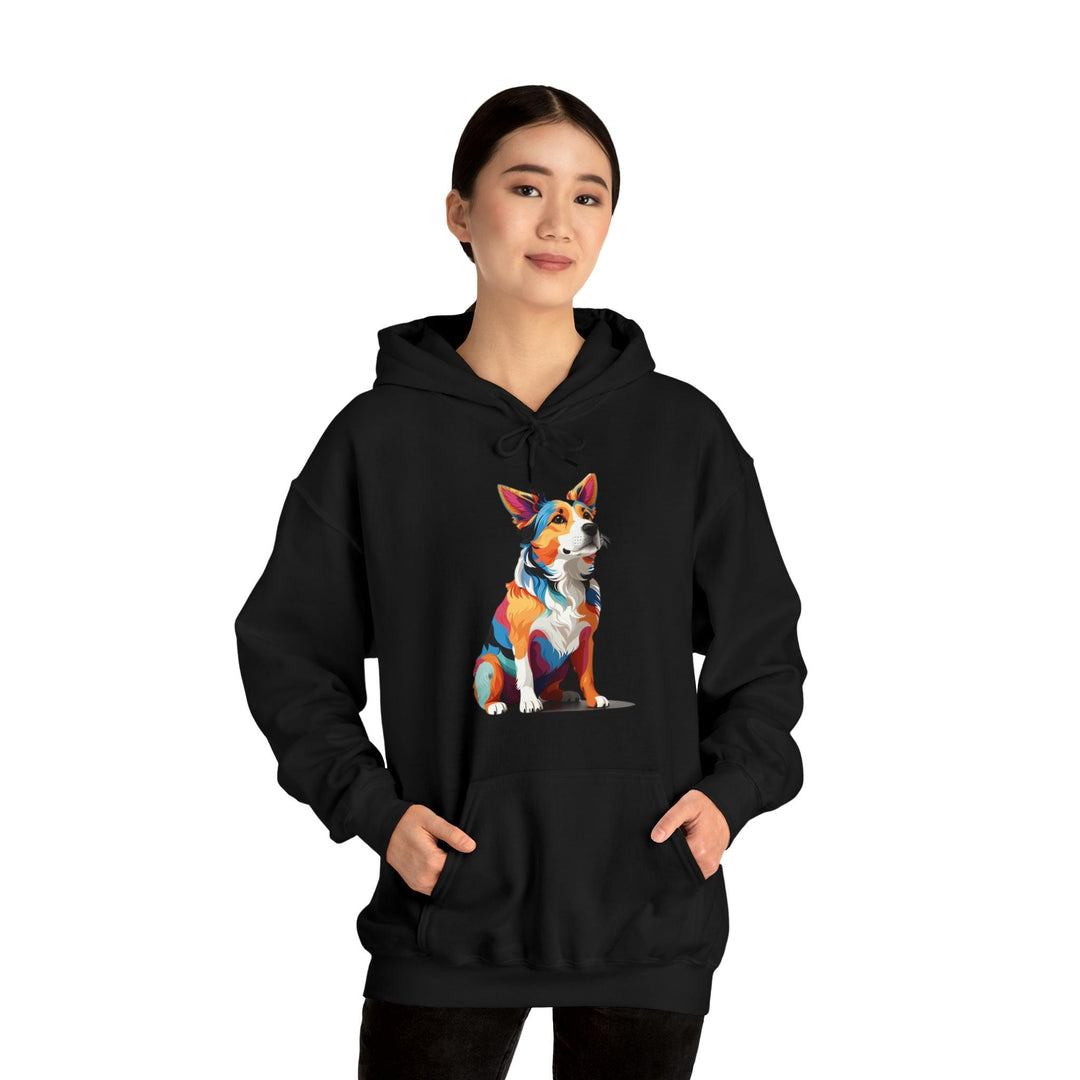 Sitting Dog Hooded Sweatshirt - Wave Fusions