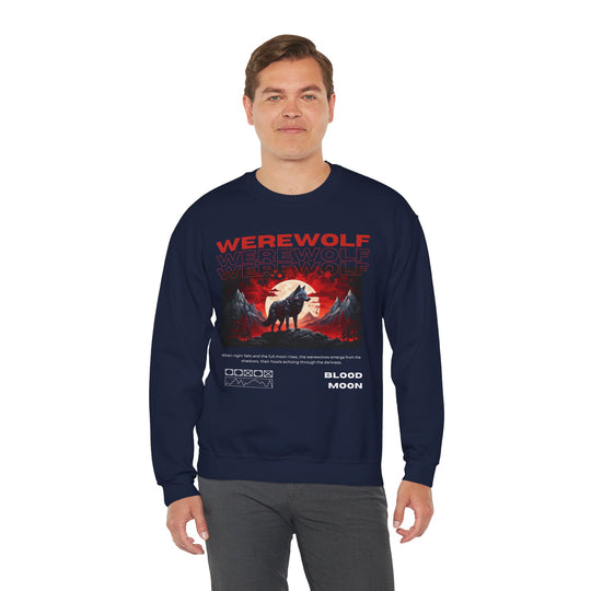 Blood Moon Werewolf Sweatshirt- Moonlit Mountain Lore