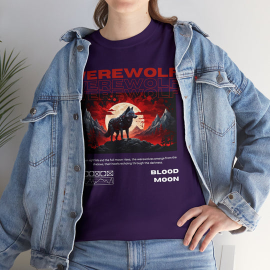 Blood Moon Werewolf T-Shirt - Moonlit Mountain Lore