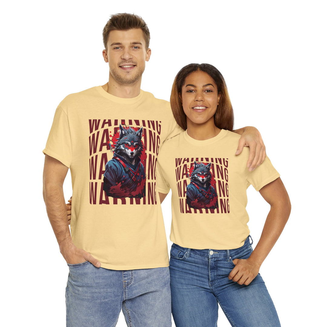 Warning! Warrior Wolf T-shirt - Majestic Wolf