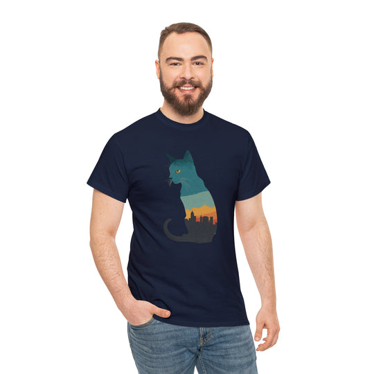 Cityscape Cat Hoodie T-shirt - Metropolitan Purr Line