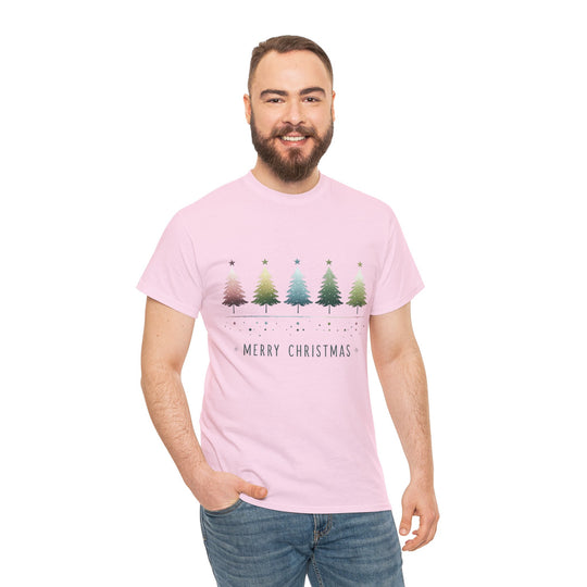 Pastel Forest Noel Christmas Trees Unisex T Shirt - Wave Fusions