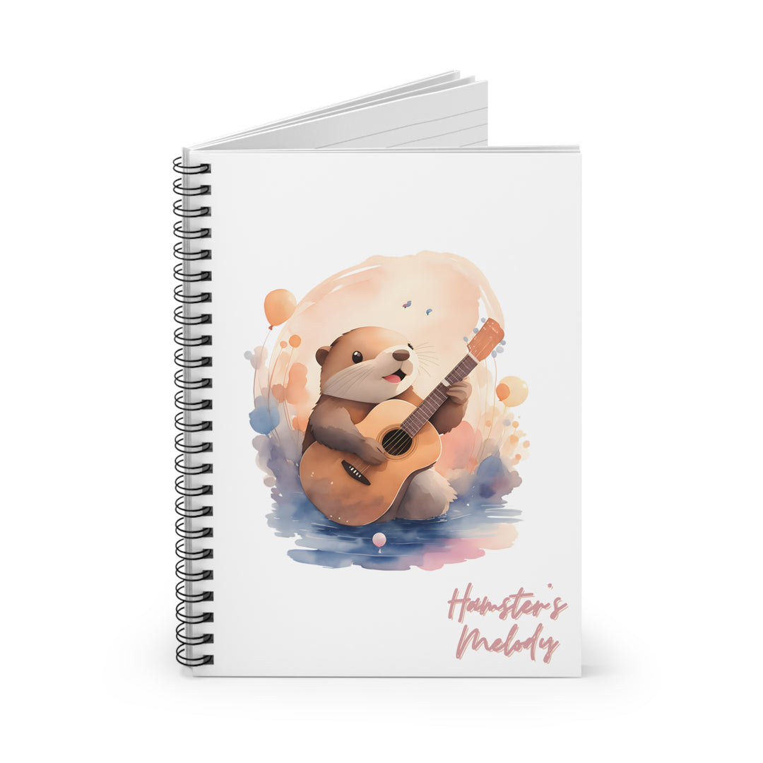 Hamster with Guitar Spiral Notebook - Ruled Line - Wave Fusions