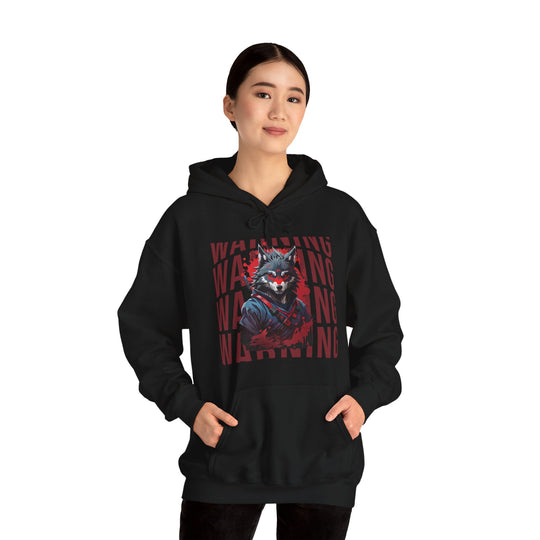 Warning! Warrior Wolf Hoodie - Majestic Wolf