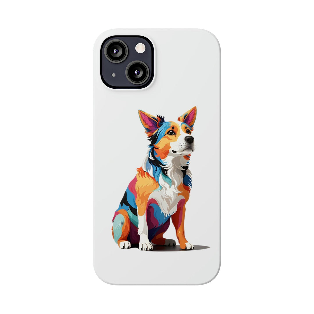 Sitting Dog Slim Phone Case - Wave Fusions