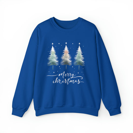 Starry Night Watercolor Christmas Trees Unisex Sweatshirt - Wave Fusions