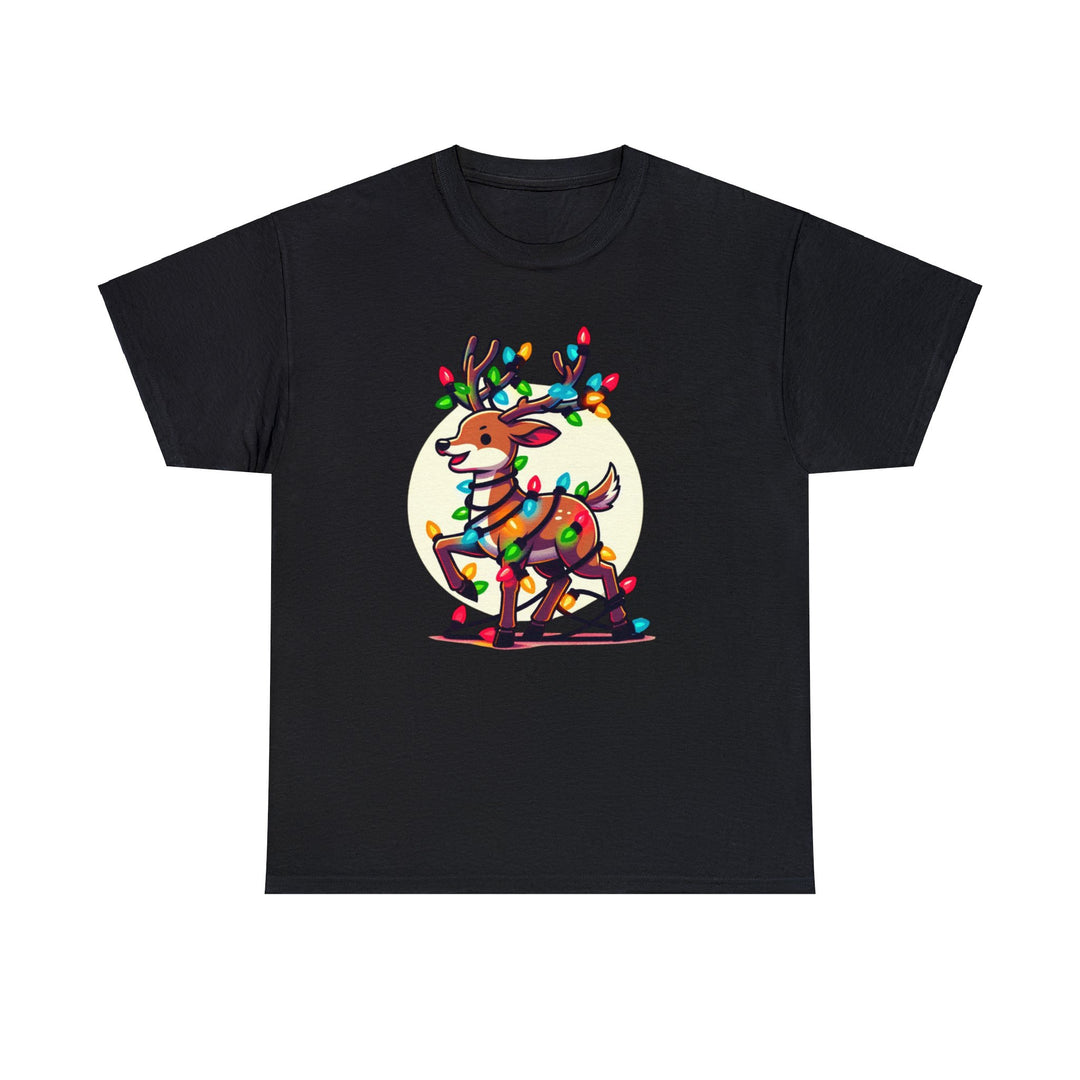 Reindeer Radiance Christmas Cheer Unisex T Shirt - Wave Fusions