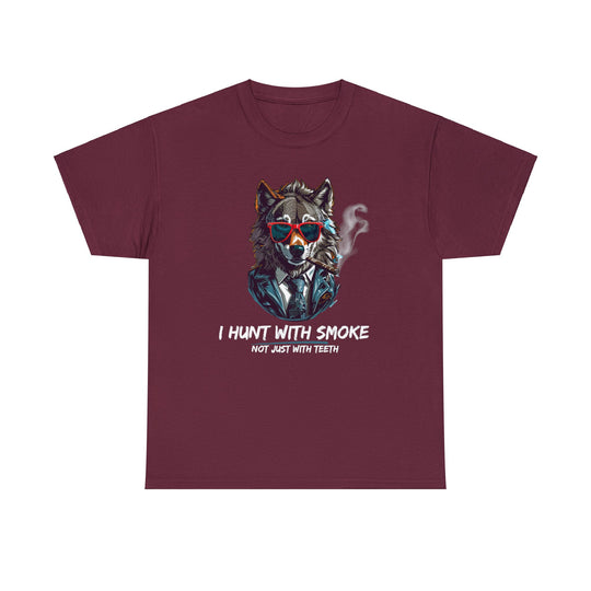 Cool Wolf Legend T-Shirt - I Hunt With Smoke Not Just With Teeth