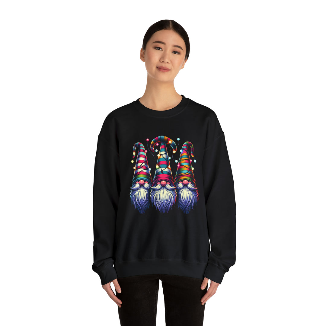 Festive Gnomes in Twinkling Hats Unisex Sweatshirt - Wave Fusions