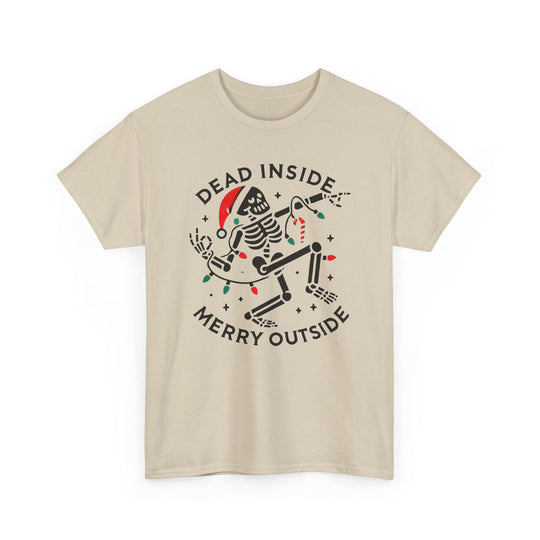 Dead Inside Merry Outside Skeleton Tee