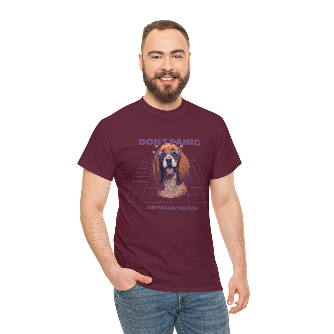 Don't Panic Just Follow The Flow Dog  T-shirt - Chill Wear