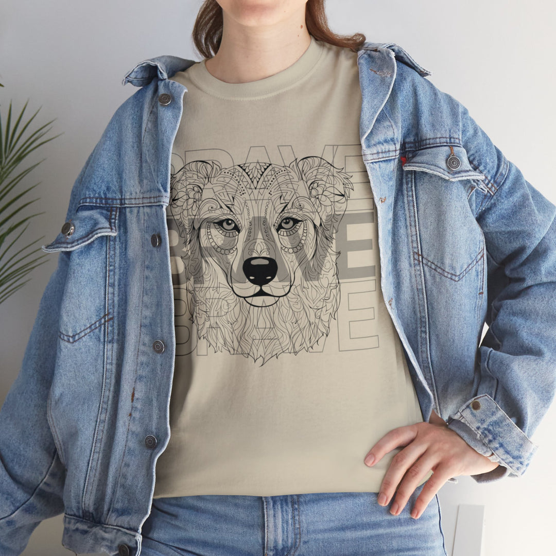 Brave Dog Tribal Canine T Shirt - Mythical Mutt