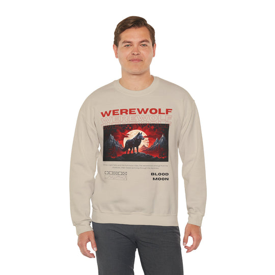 Blood Moon Werewolf Sweatshirt- Moonlit Mountain Lore