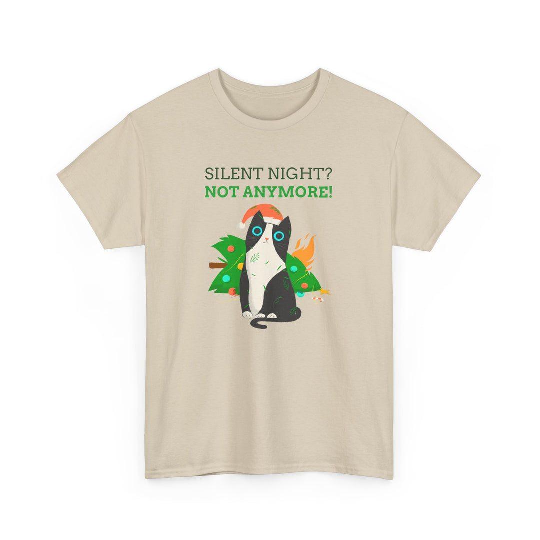 Silent Night Chaos Cat Christmas Tee