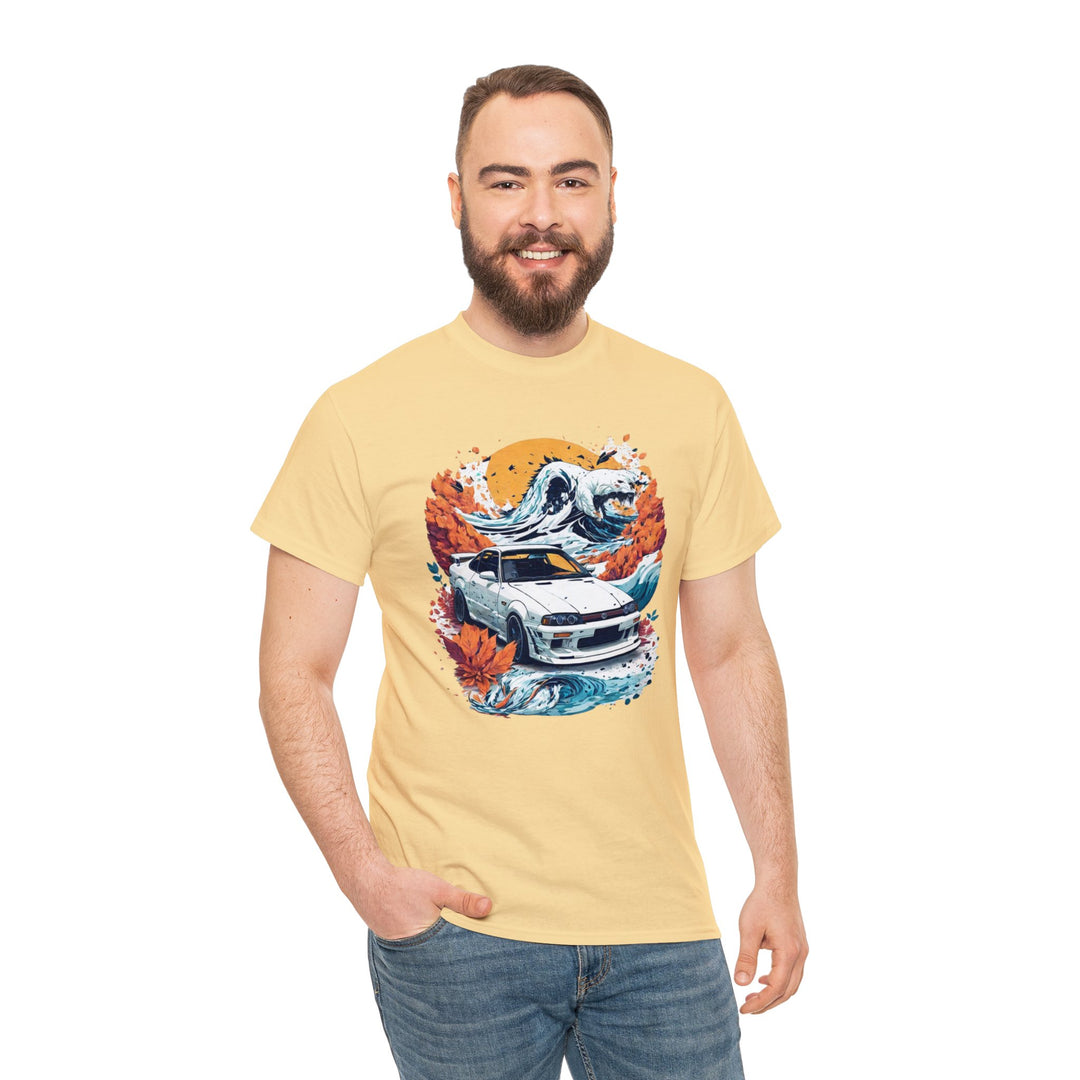 Autumn Wave Sports Car T-shirt - Vintage City Fashion