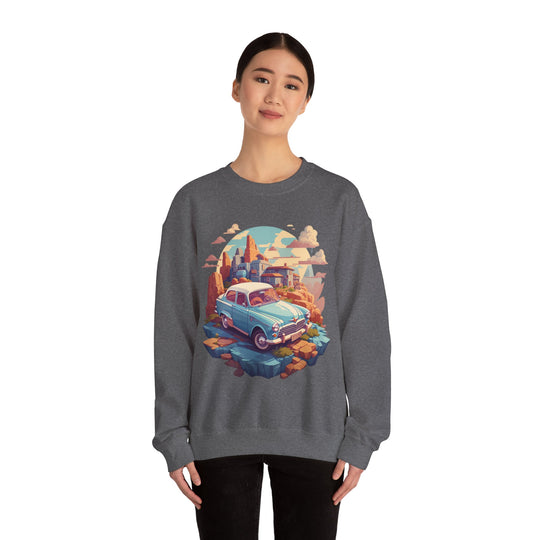 Vintage Car Sky City Sweatshirt - Vintage City Fashion