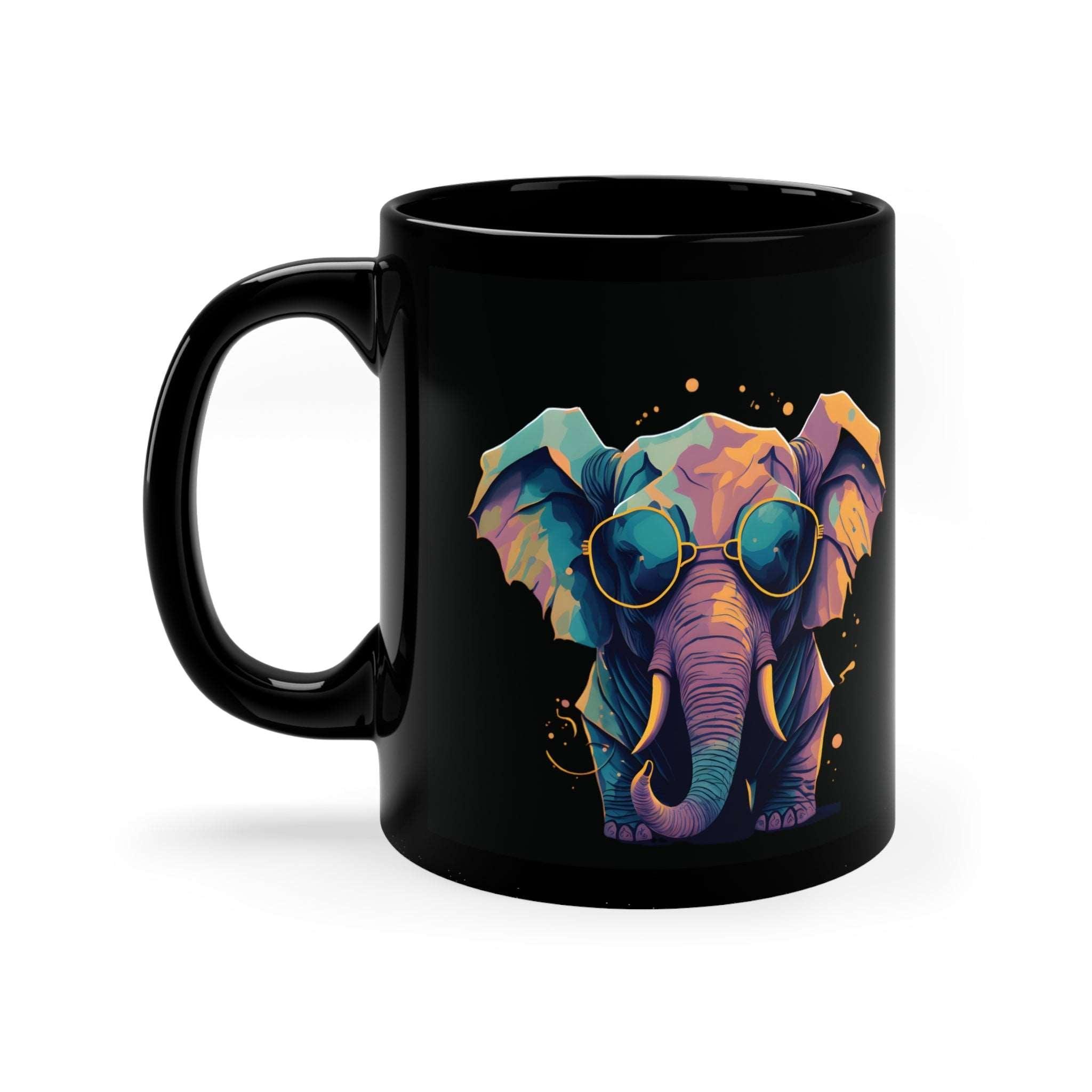 Cool Elephant Black Mug