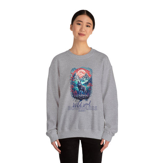 Wild Soul Endless Journey Sweatshirt - Mountain Wolf Spirit