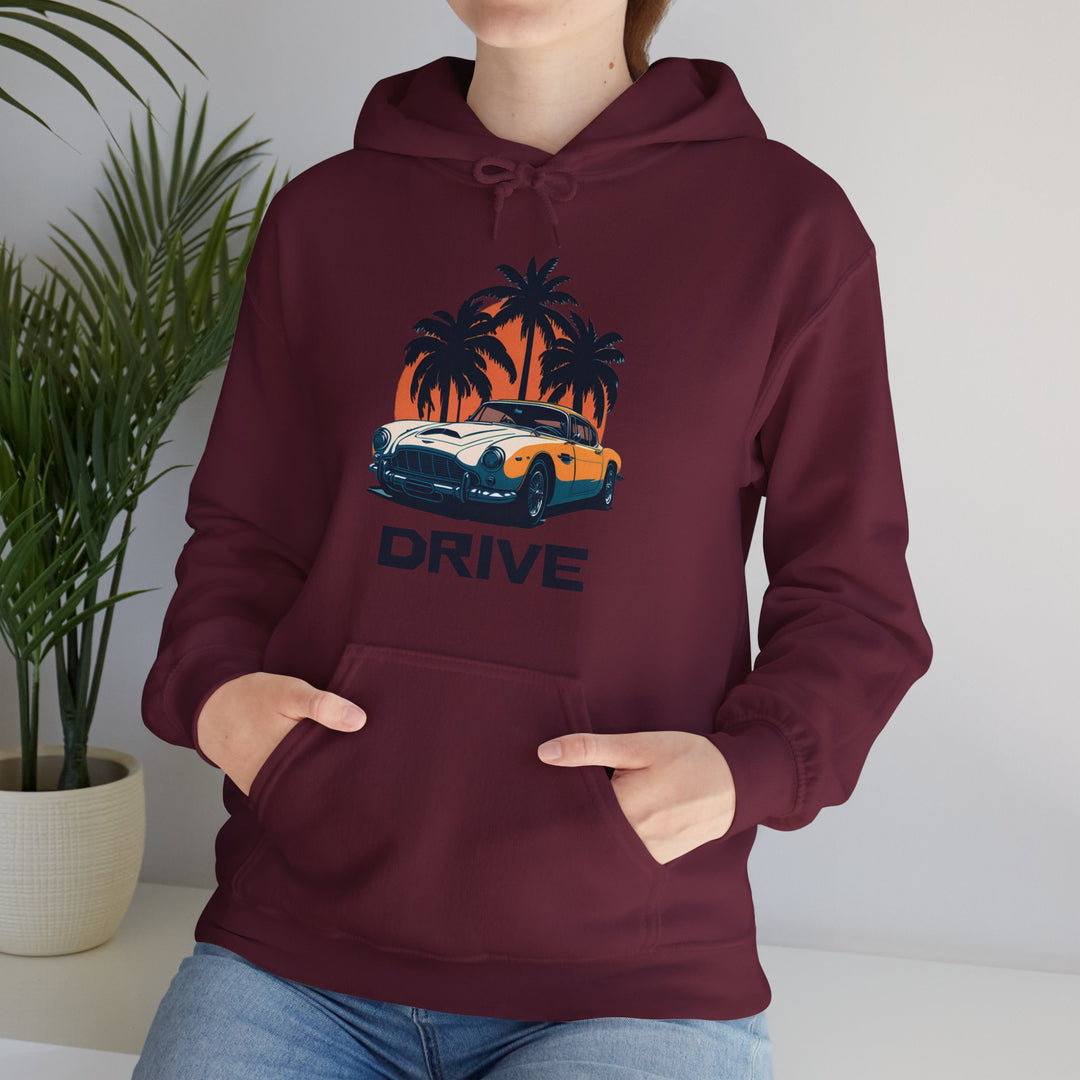 Drive in Paradise Classic Car Tropical Hoodie - Classic Sports Car Series