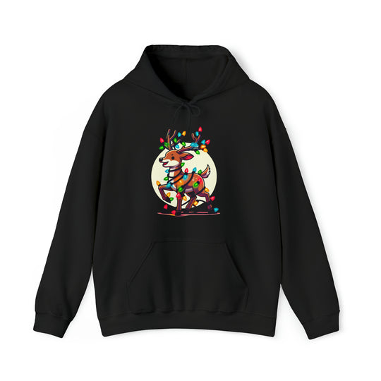 Reindeer Radiance Christmas Cheer Unisex Hoodie - Wave Fusions