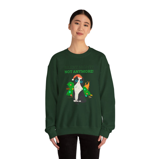 Silent Night Chaos Cat Christmas Sweatshirt