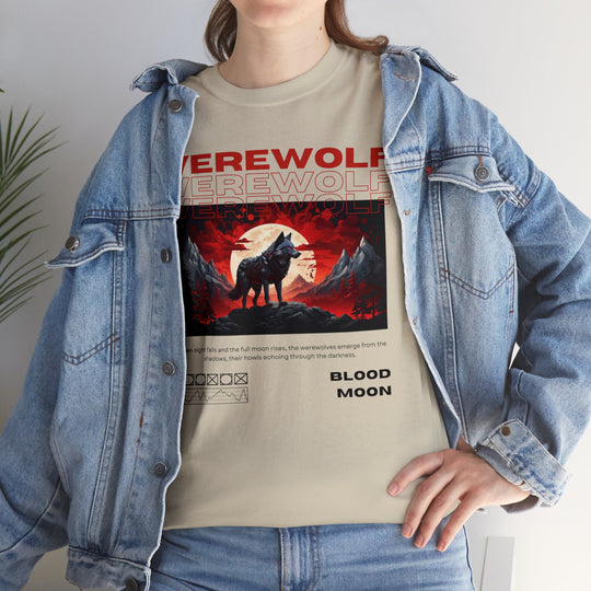 Blood Moon Werewolf T-Shirt - Moonlit Mountain Lore