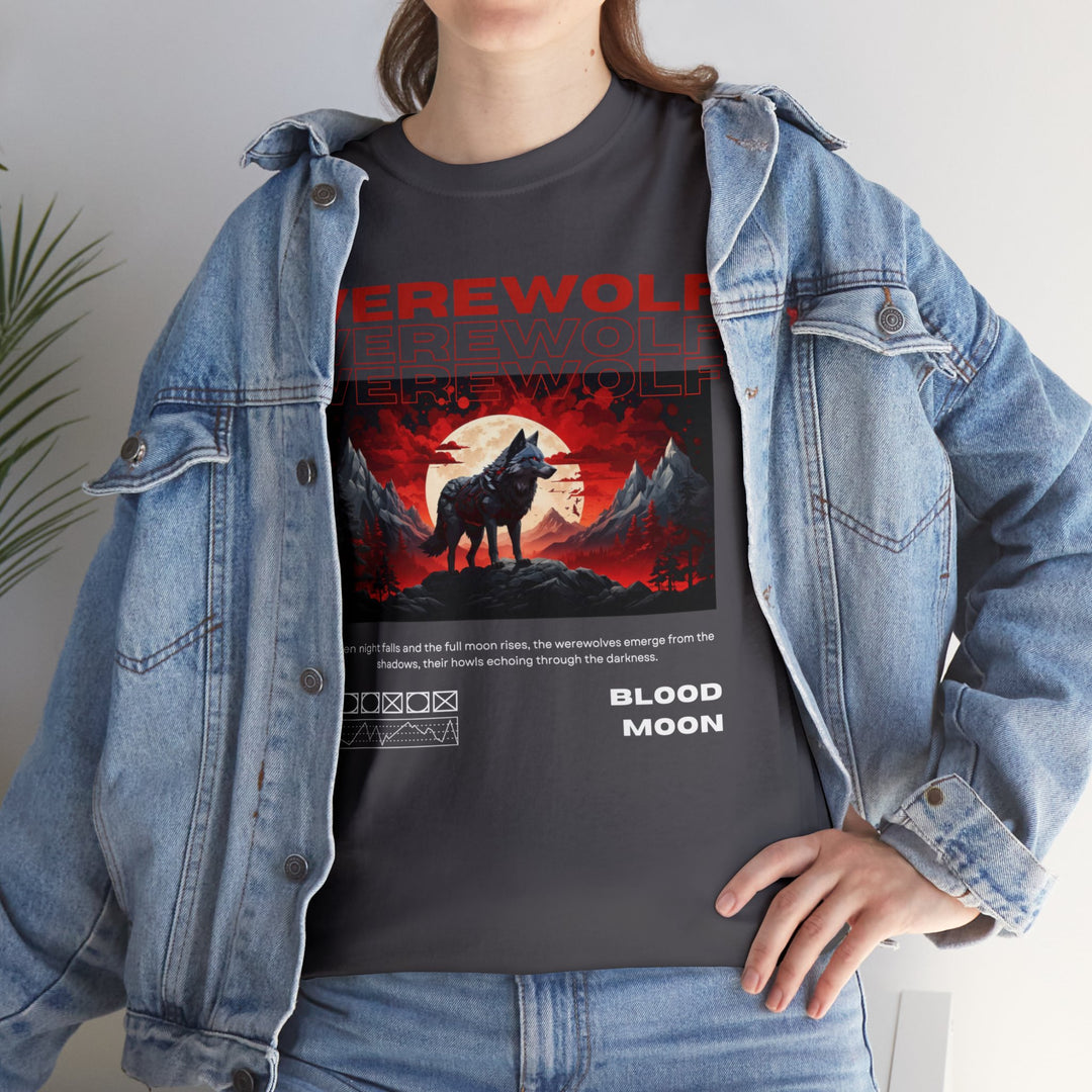 Blood Moon Werewolf T-Shirt - Moonlit Mountain Lore