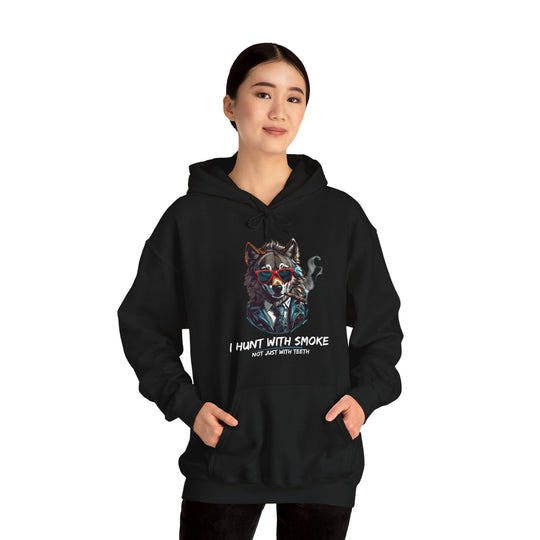 Cool Wolf Legend Hoodie - I Hunt With Smoke Not Just With Teeth