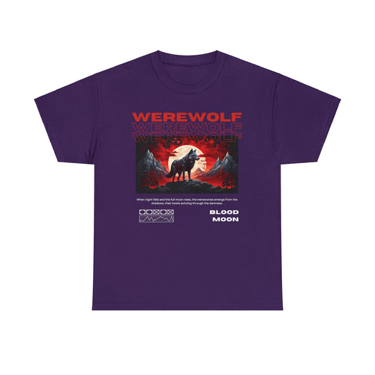 Blood Moon Werewolf T-Shirt - Moonlit Mountain Lore