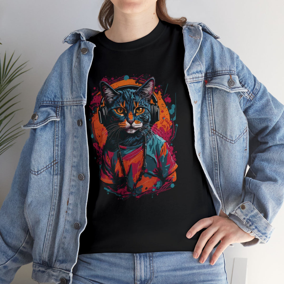 Rhythm and Purr Cat T-Shirt - Tune In Style