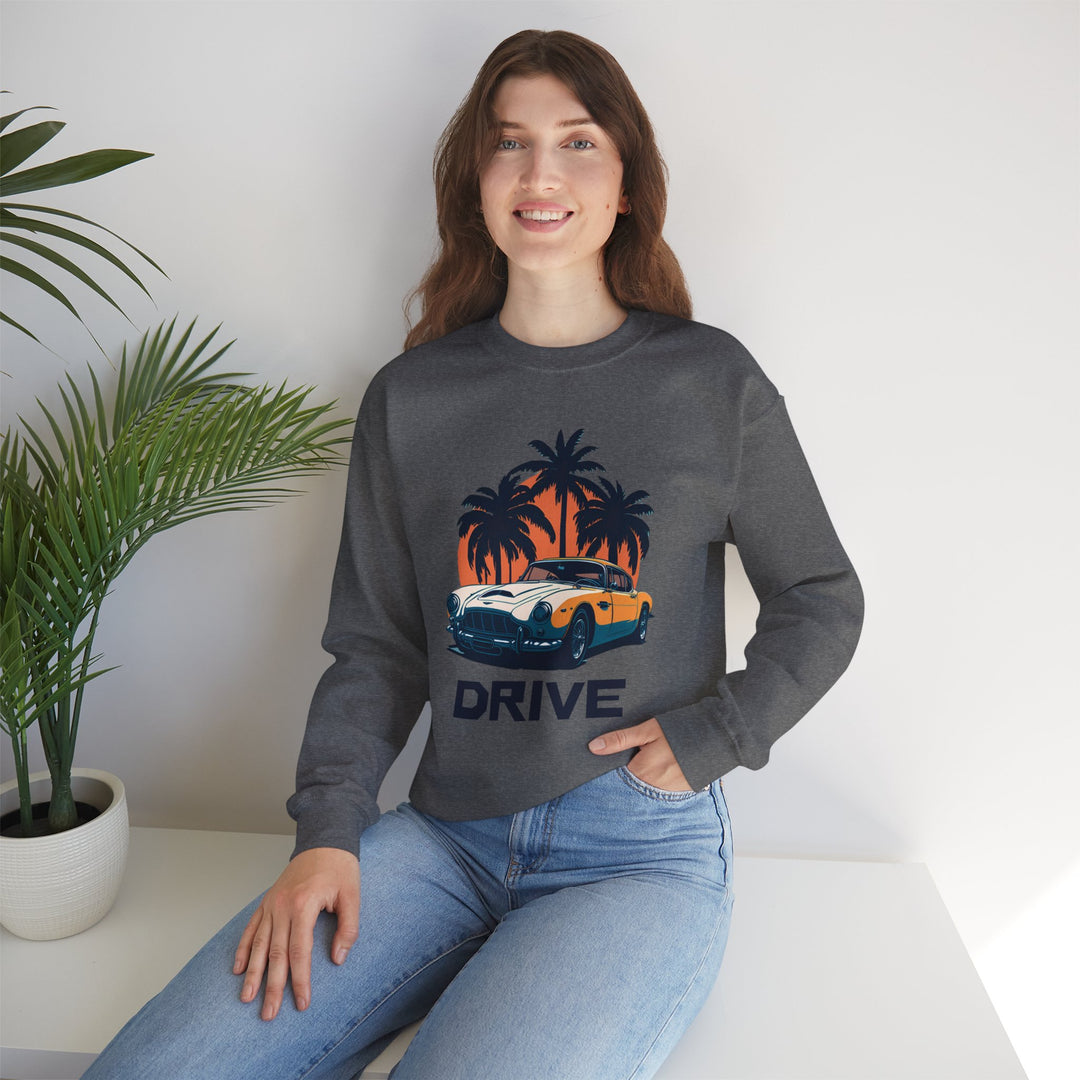 Drive in Paradise Classic Car Tropical Sweatshirt - Classic Sports Car Series