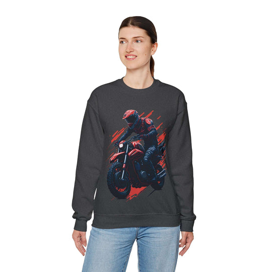 Biker Unisex Heavy Blend Crewneck Sweatshirt