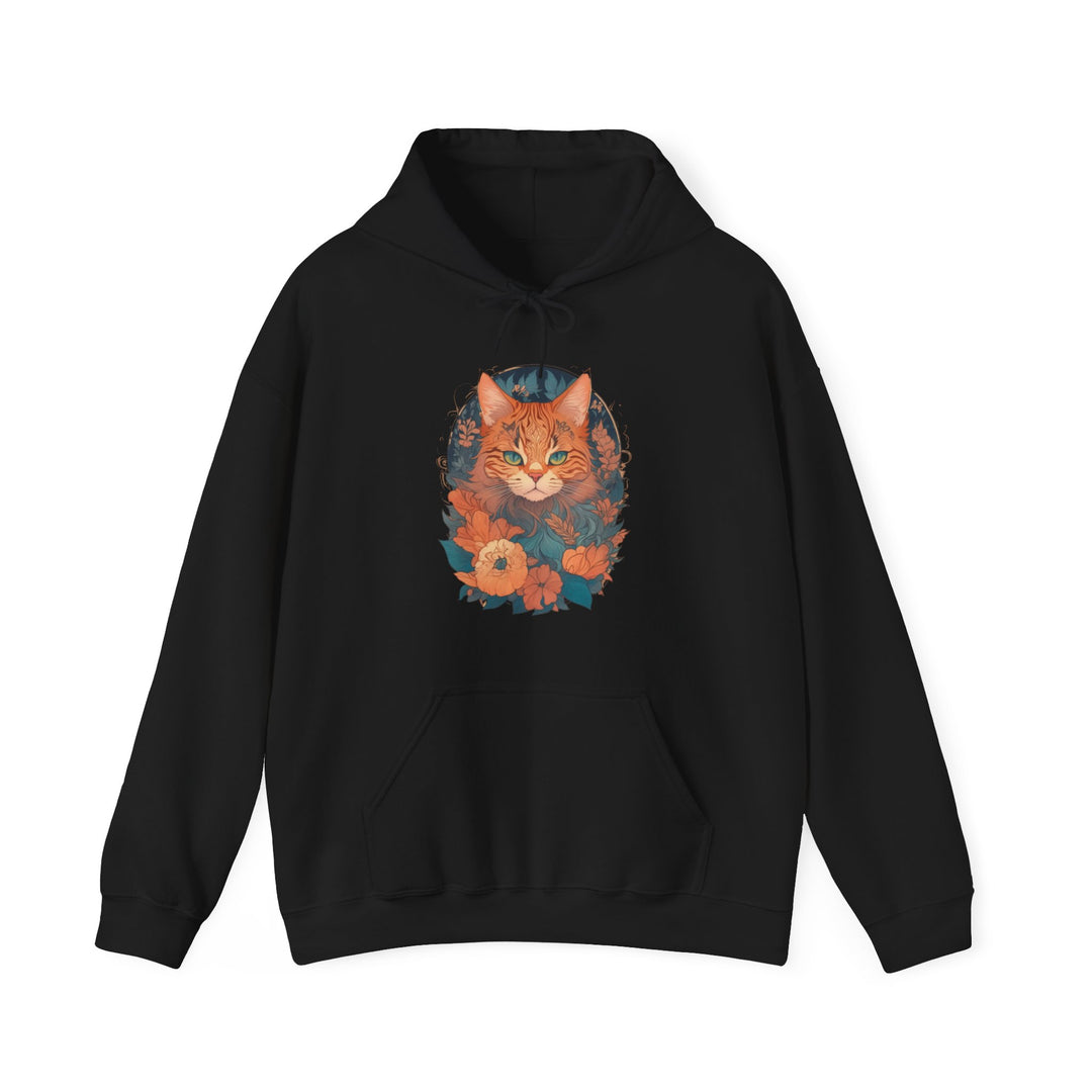 Garden Gaze Cat Petals and Paws Hoodie - Blooming Cat