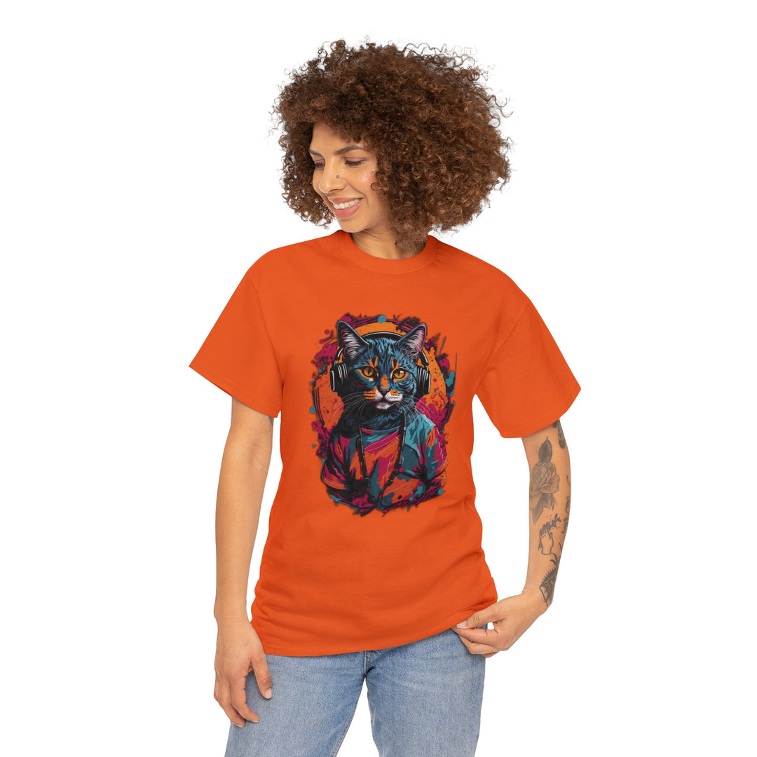 Rhythm and Purr Cat T-Shirt - Tune In Style