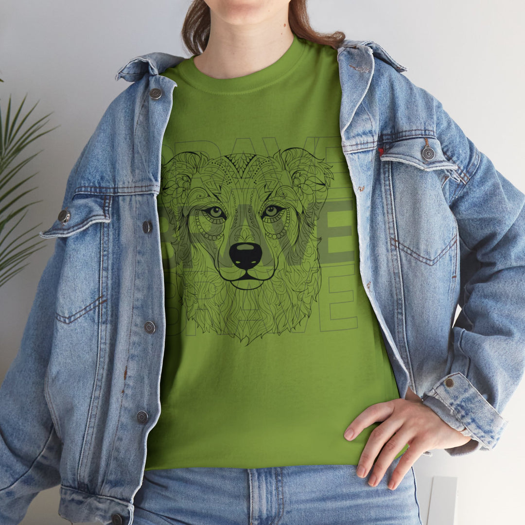 Brave Dog Tribal Canine T Shirt - Mythical Mutt