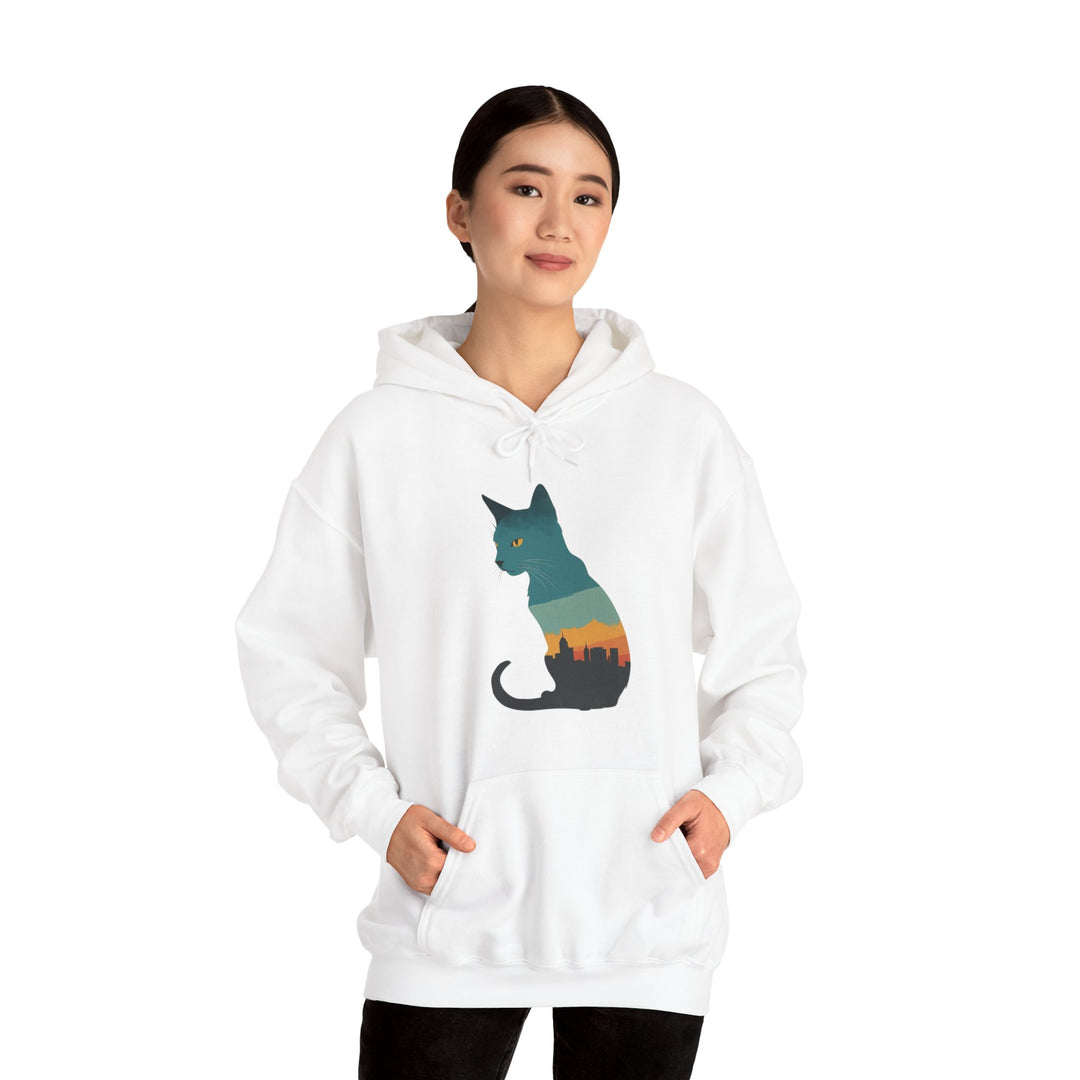 Cityscape Cat Hoodie - Metropolitan Purr Line