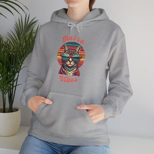 Cool Cat Retro Vibes Hoodie  - Retro Radiance Edition