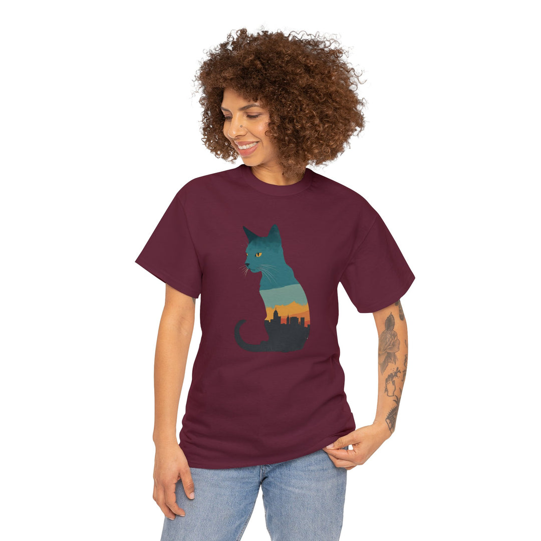 Cityscape Cat Hoodie T-shirt - Metropolitan Purr Line