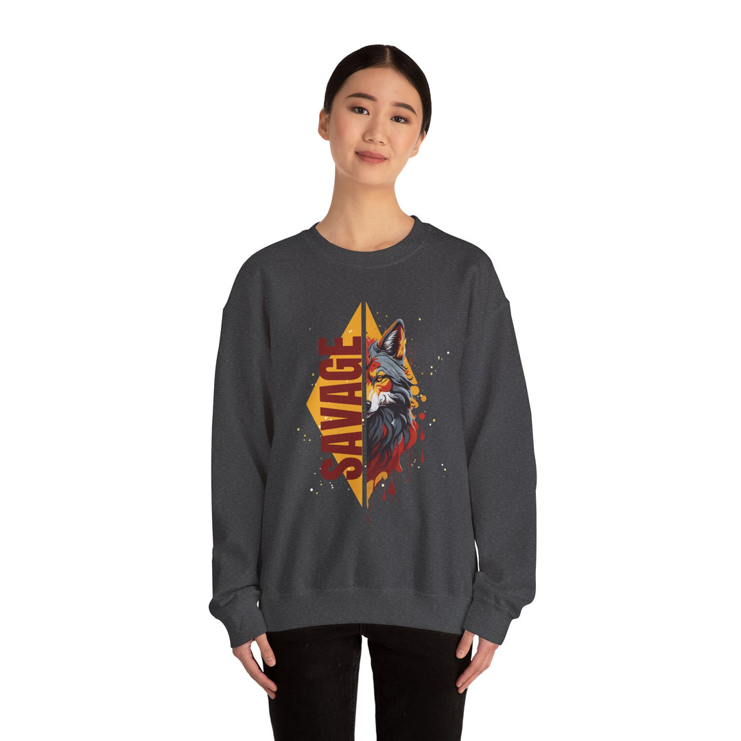 Savage Flame Wolf Sweatshirt - Heat of the Wild